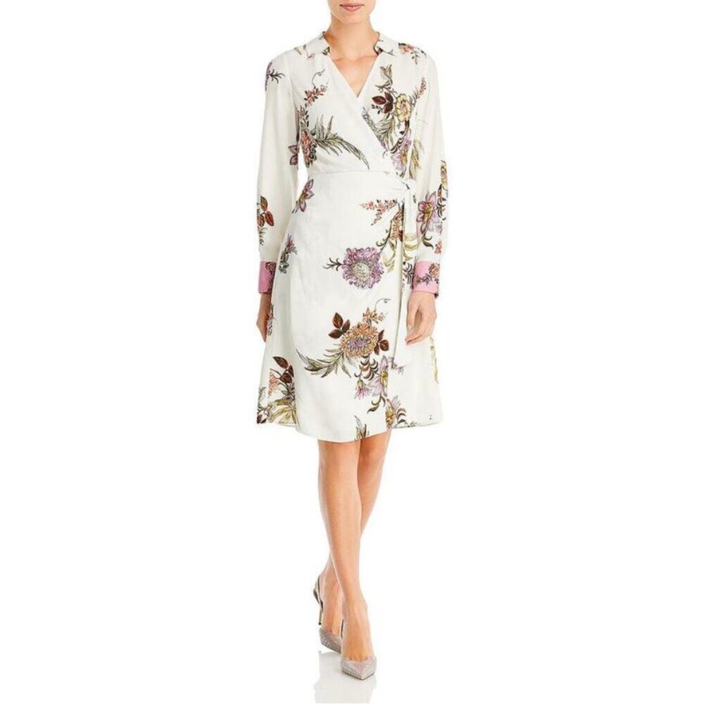 Kobi Halperin Monika Floral Print Faux Wrap Dress Small